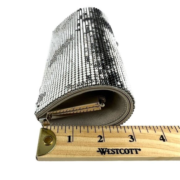 SWAROVSKI Authentic Silver Crystal Evening Bag Clutch Silk Lining Retired Rare - Picture 13 of 16